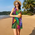 thumbnail image 3 of Balery Multicolored Beautiful Flower Vestidos de verano para mujer con estampado: vestido holgado sin mangas, vestido playero informal y cómodo para días calurosos., 3 of 7
