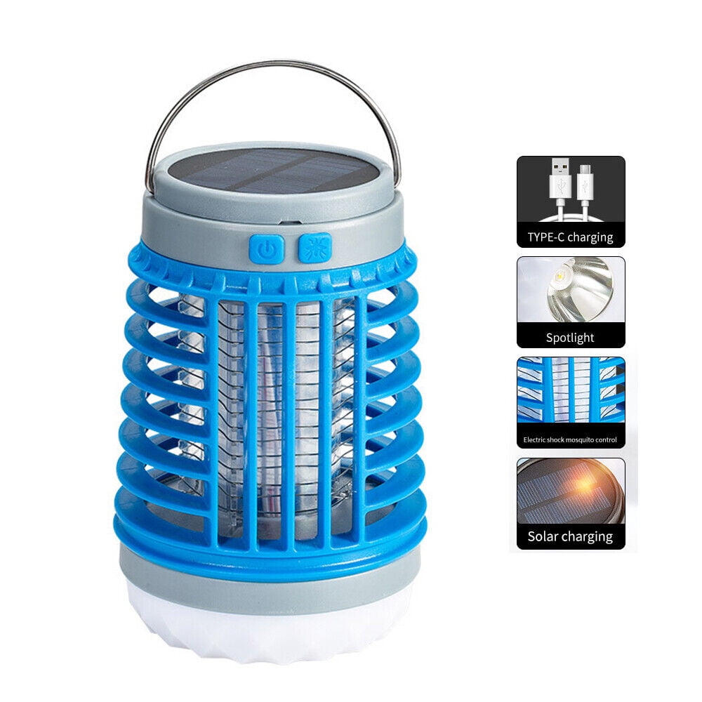 Solar Bug Zapper Lamp Electric Mosquito Insect Fly Killer LED Light