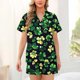 thumbnail image 2 of Blusa de Manga Corta Casual Turndown Botón Impresión Y Pantalones Cortos para las Mujeres, Verano Conjunto Corto para el Uso Diario Al Aire Libre, 2 of 6