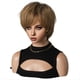 thumbnail image 1 of Peluca MarróN Dorado de 26 Cm, Pelo Corto Femenino, Unisex, Conjunto Superior Completo de Pelo de Fibra QuíMica, Cabeza Que Cubre el Pelo Corto, 1 of 5