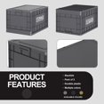 thumbnail image 4 of 44L Collapsible Storage Bins with Lids - Dark Grey, 1 Pack. Stackable Totes for Garage, Camping, Outdoor Use. Wheeled Design for Easy Movement. 18.5"x13.19"x11.02" Durable Bins., 4 of 9