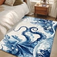 thumbnail image 4 of 3'x5' Area Rugs, Blue Jellyfish Coastal Indoor Outdoor Area Rug for Living Room Bedroom, Nautical Octopus Summer Ocean Washable Bathroom Rugs Kitchen Floor Carpet Mats Home Decor Aesthetic, 4 of 8