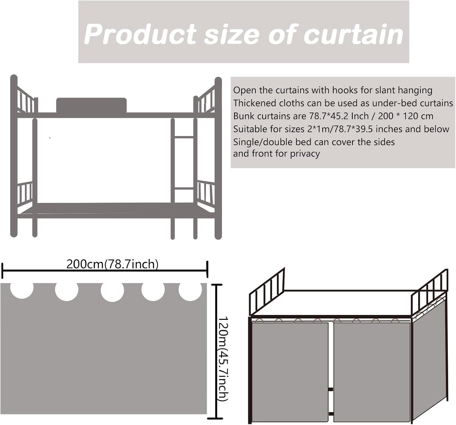 CAILDANL 2 Panels, Stars Galaxy Student Kids Bunk Bed Curtain Room Blackout Decorative Dorm Room Privacy Protection Canopy