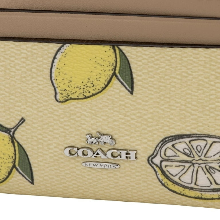 Coach Women's Mini Skinny Zip Id Card Case with Lemon Print