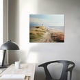 thumbnail image 3 of Small Beach Scene Bathroom Wall Art Beach Path Coastal Canvas Wall Decor Blue Sea Bedroom Ocean Pictures Prints Wall Decorations Seascape Office Kitchen Framed Artwork, 3 of 4