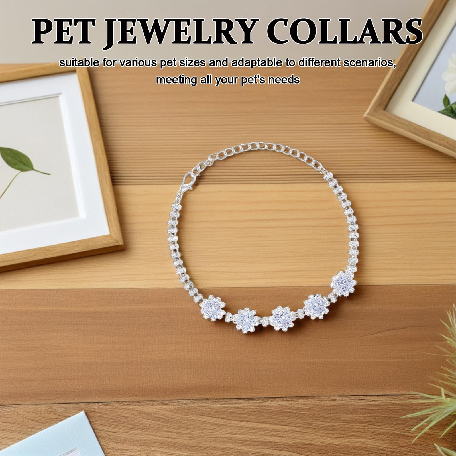 ETEREAUTY Stylish Plated Chain Collar for Small Dogs Clasp and Comfortable Fit