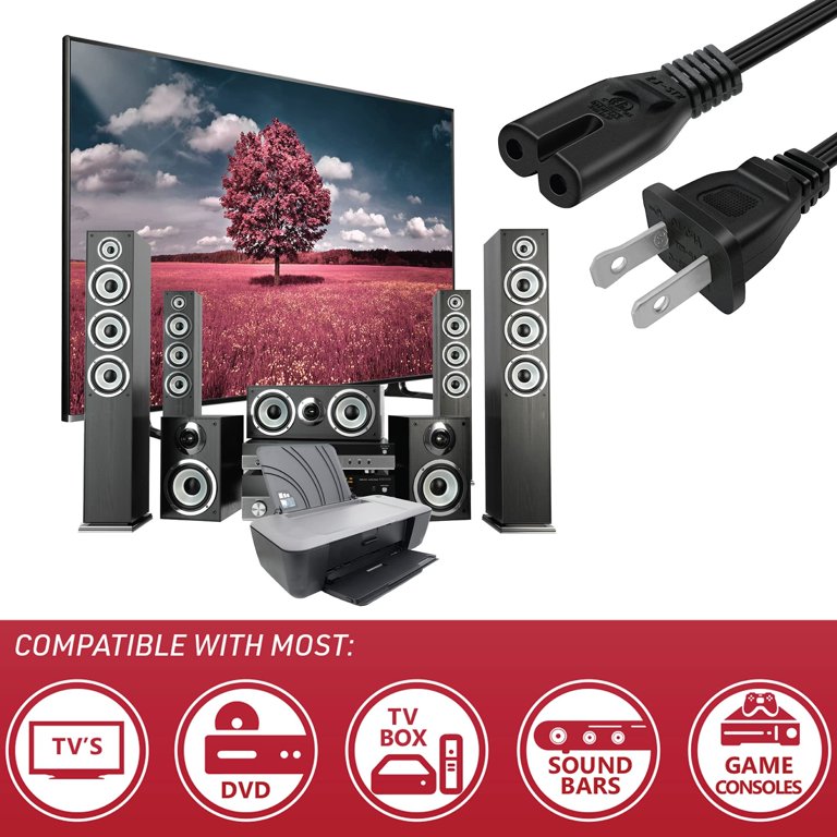 Xtreme XAC21002BLK Non Polarized 10ft. AC Power Cord - Walmart.com
