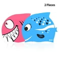 thumbnail image 1 of ipow Pack of 2 Kids Swim Caps, Waterproof Silicone Bathing Caps, Swim Hats for Toddlers/Girls/Boys Aged 2-8, 1 of 7