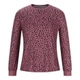 thumbnail image 4 of Oplxuo Women's Long Sleeve Leopard Blouses Dressy Crew Neck Patchwork Loose Tops Casual Ladies Tunic T-Shirts, 4 of 4