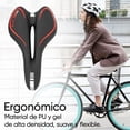 thumbnail image 4 of Asiento para bicicleta de gel antiperistático negro con vivos azules y rojos TL-2039 Gel Teide, 4 of 9