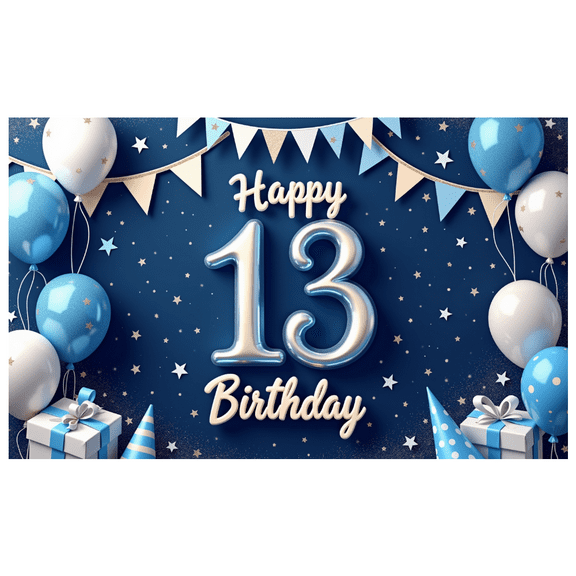 Decorative Balloons Happy Birthday Banner Blue Color Gift Decoration 13 Celebration for Birthday Party Event Decoration Kids Celebration