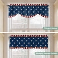 thumbnail image 5 of Country Star Farm Tie Up Valance Curtains for Windows, Kitchen Curtains Window Treatments, Red Blue Patriots Stripe American Flag Short Window Shades Valances for Bedroom Bathroom Cafe 42"x18", 5 of 8