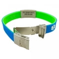 thumbnail image 2 of Stylish Medical Alert Bracelets Sport Slim Reversible Blue Or Green Waterproof Hypoallergenic Silicone Wristband Free Laser Engraving Free Standard Shipping Emergency Medical Card Included, 2 of 9