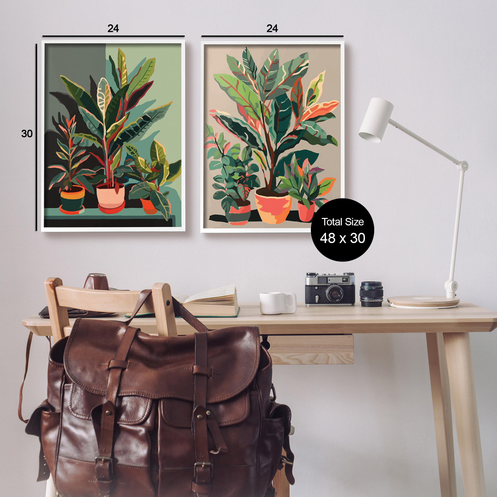Stupell Industries Various House Plants Botanical & Floral Painting White Framed Art Print Wall Art, 24 x 30