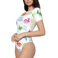 thumbnail image 2 of The Xecao Happy Easter Rabbit Women's Crew Neck Body Suit, a short-sleeved bodysuit and basic swimsuit, both comfort and style for dating and daily life, 2 of 9