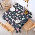 thumbnail image 2 of Dark Blue Princess Castle Pattern Square Tablecloth,Waterproof Square Table Cover,Wipeable Spillproof Washable Table Cover for Home Kitchen Party Decor 42"X42"(107x107cm), 2 of 6