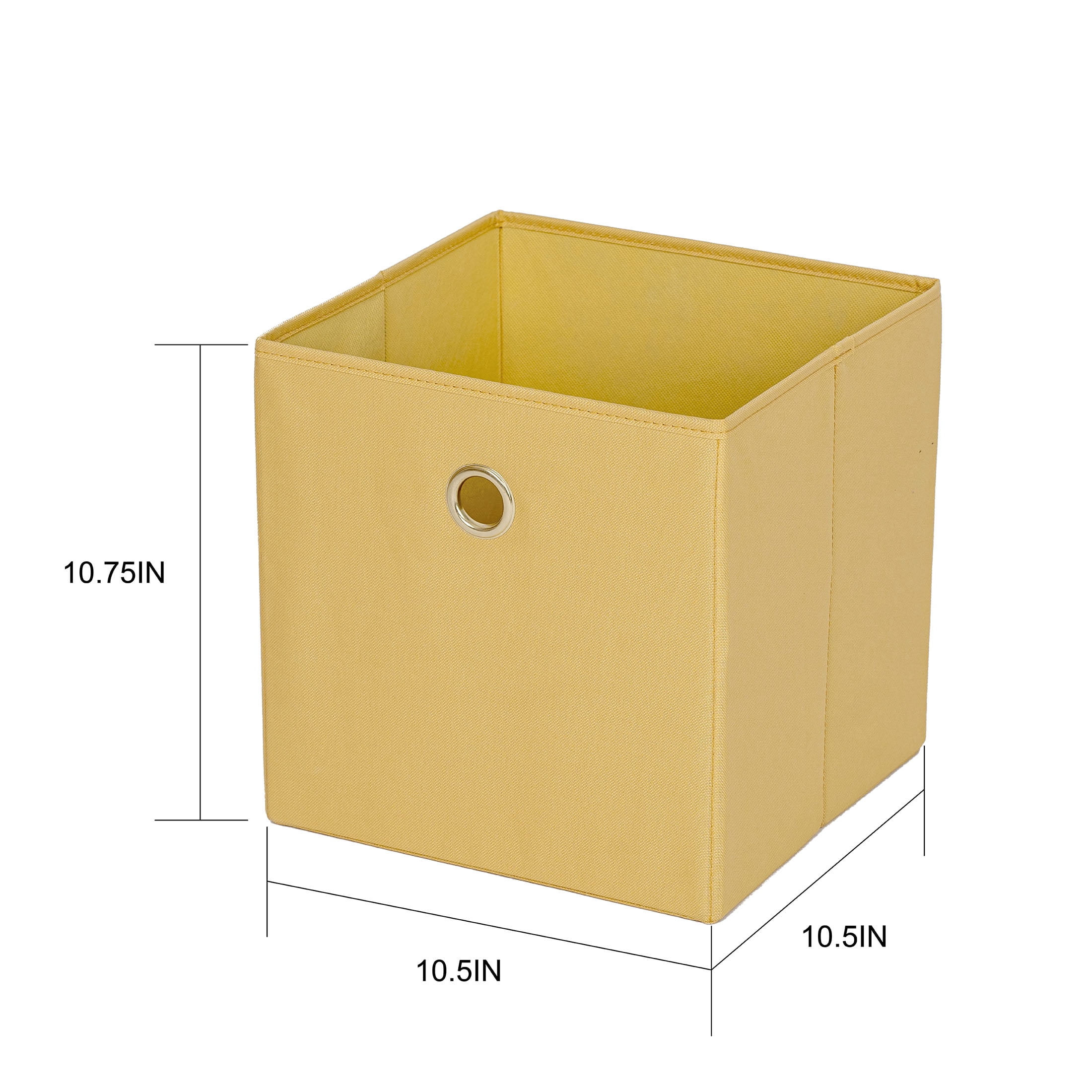 Mainstays Collapsible Fabric Cube Storage Bins (10.5" x 10.5"), 4 Pack, Golden Curry