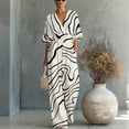 thumbnail image 2 of Women's One Piece Jumpsuits Casual V-Neck Short Sleeve Wide Leg Rompers Summer High Waist Beach Vacation Outfits with Pockets, 2 of 7