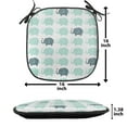 thumbnail image 5 of Animal Chair Seating Cushion Set of 12, Cartoon Pattern Water Drops Doodle Cheerful Fun Jolly Animal Fun Print, Seat Pads for Office with Anti-slip Backing, 16"x16", Teal, by Ambesonne, 5 of 7