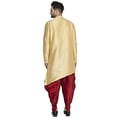 thumbnail image 2 of eloria Solid Dupion Silk Indian Stylish Traditional Men's Kurta With Dhoti Dress Party Wear Set, 2 of 6