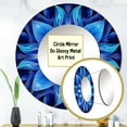 thumbnail image 3 of Designart "Fractal Flowers in Turquoise and White VII" Modern Geometric Round Mirror Wall Décor Modern - Large Turquoise Round Mirror - Round Mirror 36" x 36" Inch, 3 of 5
