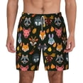 thumbnail image 2 of Goofa Forest Animal Faces Printed Men's Swim Trunks Board Shorts Quick Dry Mens Swimming Trunks with Compression Liner,Breathable Fit Hawaii Beach Shorts-XX-Large, 2 of 9