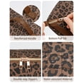 thumbnail image 6 of Leopard Print Travel Makeup Bag Cosmetic Bag Toiletry Bag for Women, Wide Open Organizer Pouch with Divider Handle Portable Quilted Open Flat, Brown, 6 of 7