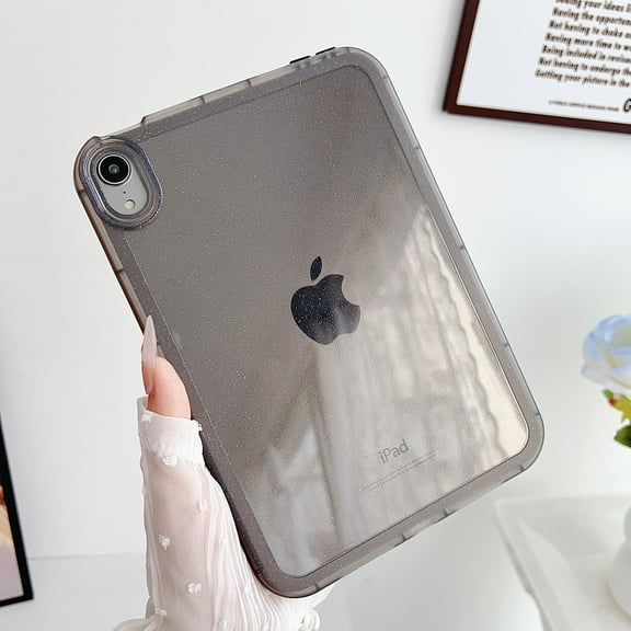 Allytechgroup Case for Apple iPad (A16) 11th Generation 11" 2025 and iPad 10th Generation 10.9" 2022, Slim Fit Glitter Bling Transparent TPU Shockproof Tablet Case Cover for Girls Women, Grey