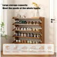 thumbnail image 7 of Lincordor Wooden Shoe Rack for Entryway, 18-25 Pair Large Capacity Storage Rack, Solid Wood Narrow Storage Rack for Hallway, Can be Used as Bookshelf and Plant Rack, 7 of 7