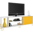 thumbnail image 3 of Nacka TV Stand 1.0 with 4 shelves in White and Yellow, 3 of 3