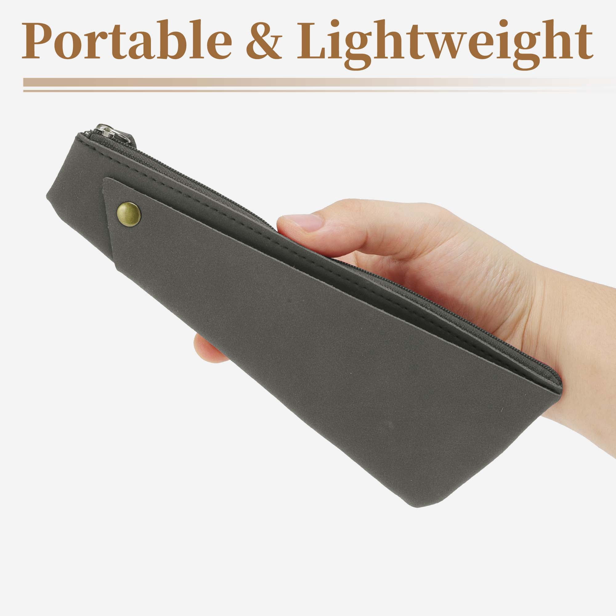 Unique Bargains Frosted Irregular Shape Style Pen Bag Organizer Gray