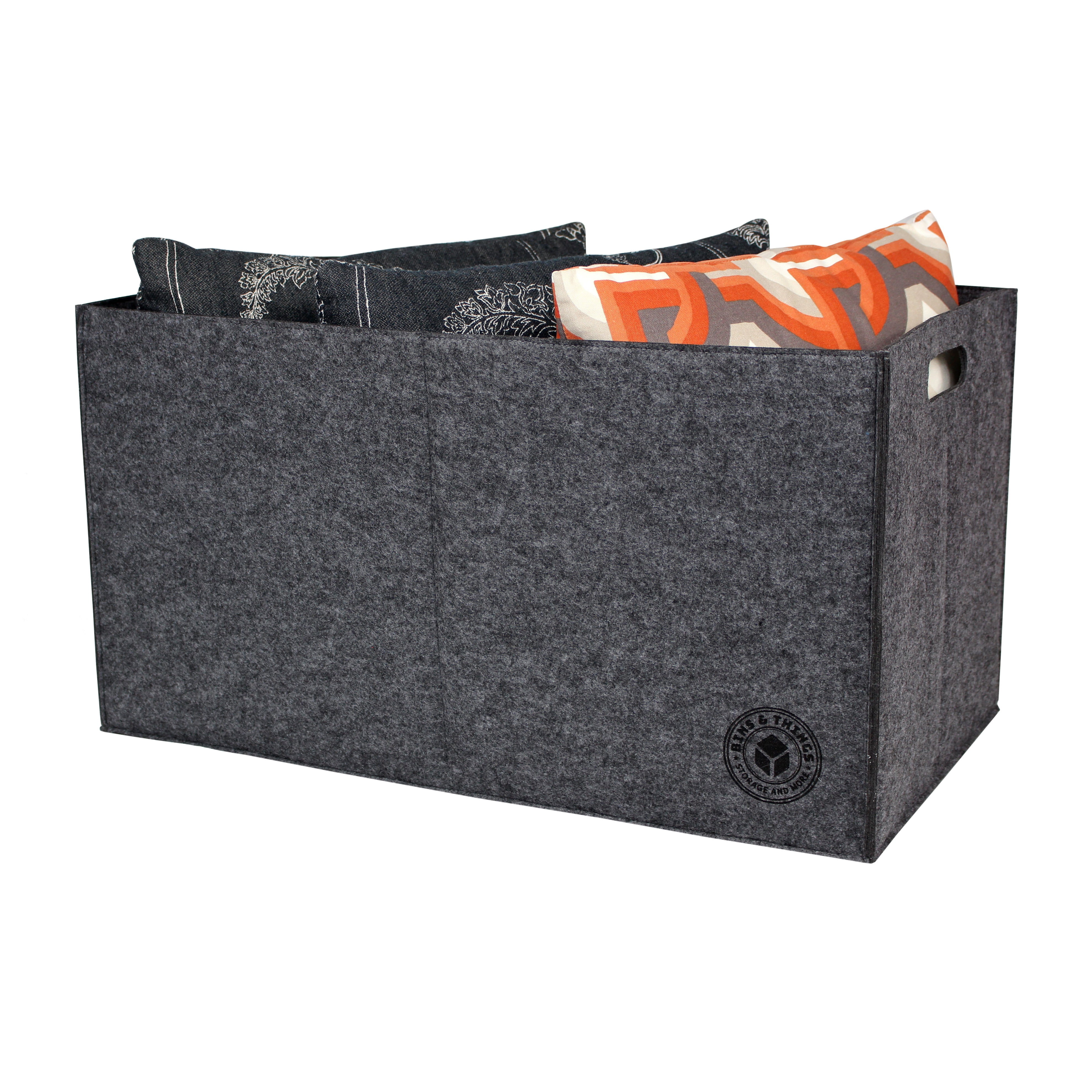 Bins & Things Large Felt Folding Storage Basket (27.5 x 15 x 15 Inches