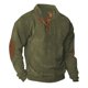thumbnail image 1 of Blusa y camisa de manga larga con cuello alto para hombre, estilo casual, deportivo, con cuello alto, botones y retazos, de manga larga, tipo sudadera para hombre., 1 of 6