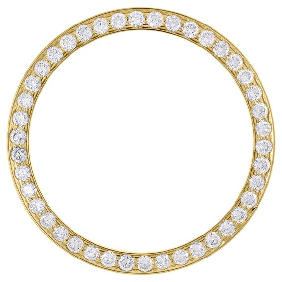 Solid Yellow Gold Beadset Diamond Bezel For 36mm Rolex DateJust Day-Date 2.19 CT