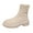 Beige, variant on Beige Ladies Fashion Casual One-Foot Short Boots Chunky Heel Fall Winter Style Trendy Comfortable Women'S Ankle Boot
