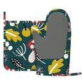 thumbnail image 3 of Disketp Cartoon Leaf Mushroom Red Oven Mitts And Potholders Bbq Gloves-Oven Mitts And Pot Holders With Recycled Infill Silicone Non-Slip Cooking Gloves For Cooking Baking Grilling, 3 of 9