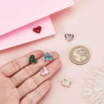 thumbnail image 3 of Dijes de corazón de circonita cúbica de 6 colores, 12 x 12,5 x 4 mm, de latón, con forma de corazón., 3 of 5