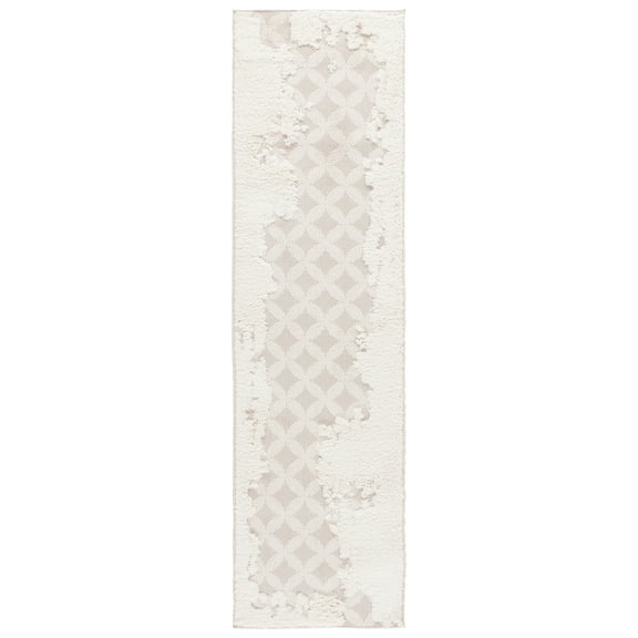 SAFAVIEH Trends Adam Geometric Runner Rug, Beige/Ivory, 2'2" x 8'