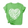 thumbnail image 2 of EQWLJWE Womens Lover Heart Graphic Round Neck Shirt Valentines Day Fun Couple Matching Casual Solid Color Short Sleeve Gift Tee Tops Green(S-3Xl), 2 of 3