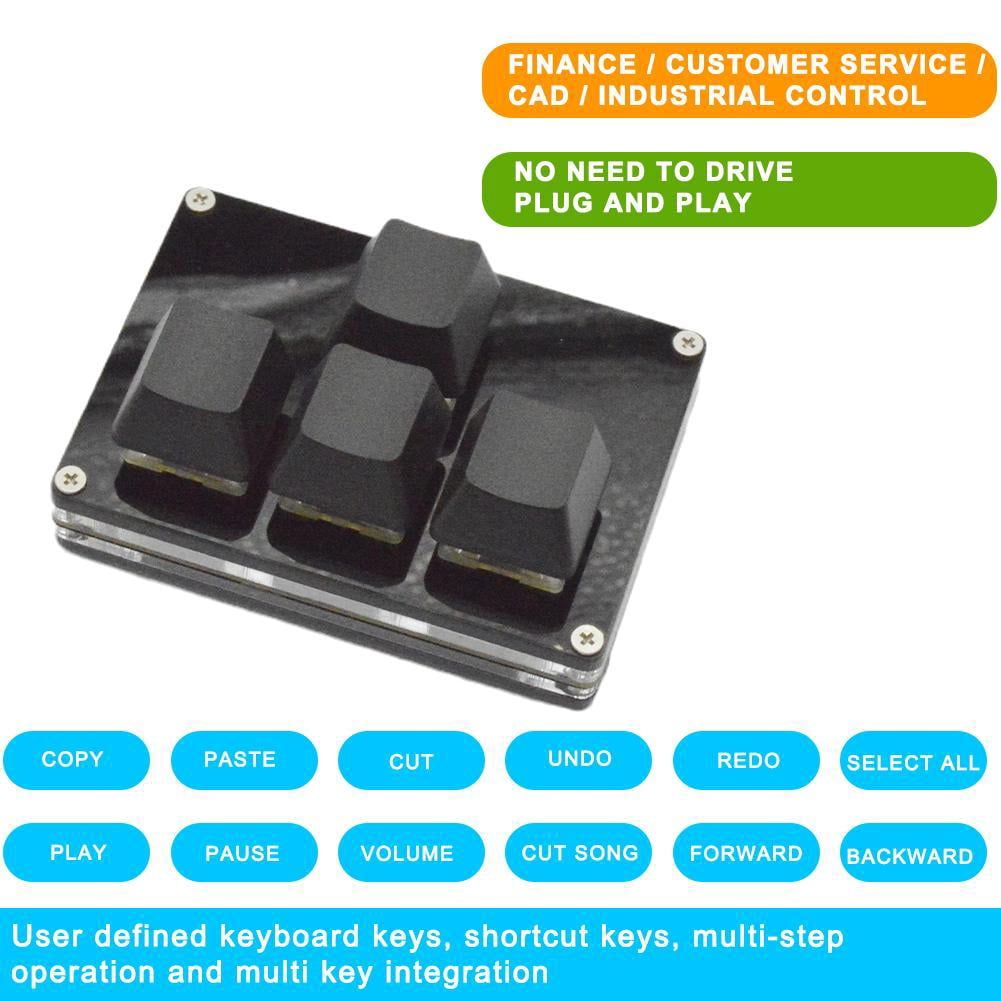 ZOUBAOQ SayoDevice Mini 4-Key Custom Keyboard - Black, Arrow Keys Up Down Left Right, WASD, Shortcuts