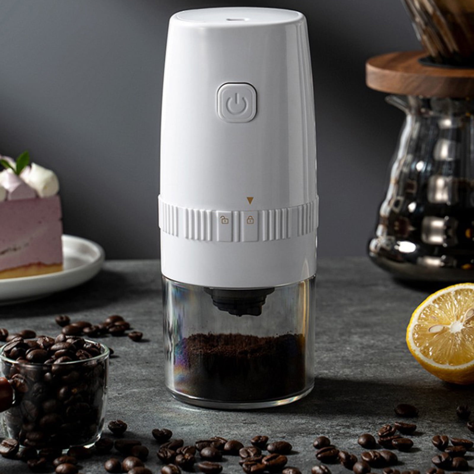 Coffee Bean Grinder Rechargeable Adjustable Coffee Grinder with 5-Speed Settings, Portable Electric Grinder for Kitchen 300G Capacity, Adjustable Coffee Grinder