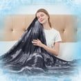 thumbnail image 3 of Teler Cooling Blanket for Hot Sleepers, Lightweight Summer Cold Thin Blankets for Sleeping, Queen Size, Black, 3 of 6