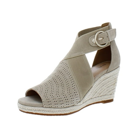 

NYDJ Womens Charisma Suede Peep-Toe Wedge Sandals