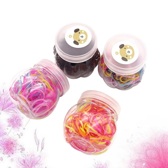 WHAMVOX 4 Pack Multicolor Hair Bands Disposable Elastic Bands Hair Rubber Bands for Kids Girls Women