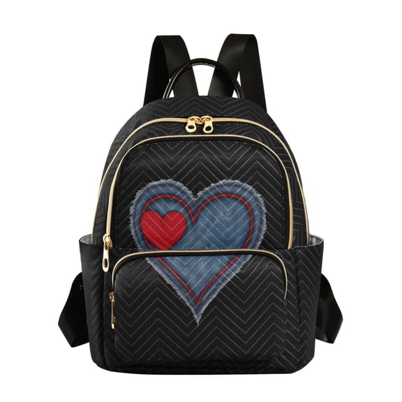 ALAZA Black Heart Womens Travel Laptop Backpack Large Daypack Ladies Shoulder Bags S