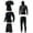 Black2, variant on APEXFWDT 5Pcs Men's Compression Pants Shirt Top Long Sleeve Jacket Athletic Sets Quick Dry Gym Clothing Men Workout Shorts Running Sets