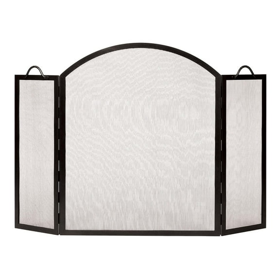 Achla Designs Minuteman International Arched Top Twisted Rope Folding Fireplace Screen, 52 Inch Long, Graphite Finish