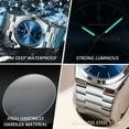 thumbnail image 4 of POEDAGAR Men Black Quartz Stainless Steel Fashion Watch Analog Waterproof Luminous Date Wristwatch, 4 of 8