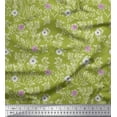 thumbnail image 1 of Soimoi Viscose Chiffon Fabric Leaves & Carnation Floral Print Sewing Fabric Yard 42 Inch Wide, 1 of 1