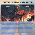 thumbnail image 3 of 1 Pcs 2D Flat License Plate Covers & Frames, Skeleton with Roses For Decorative Front, Waterproof For Decoration Aluminum License Plate Covers & Frames Cover For Men Women, 12" X 6", 3 of 7